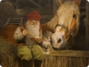 Julbonad Tomte med gröt o häst